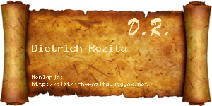 Dietrich Rozita névjegykártya